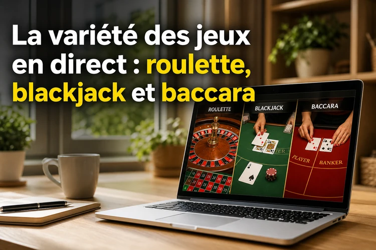 La variété des jeux en direct: roulette, blackjack et baccara